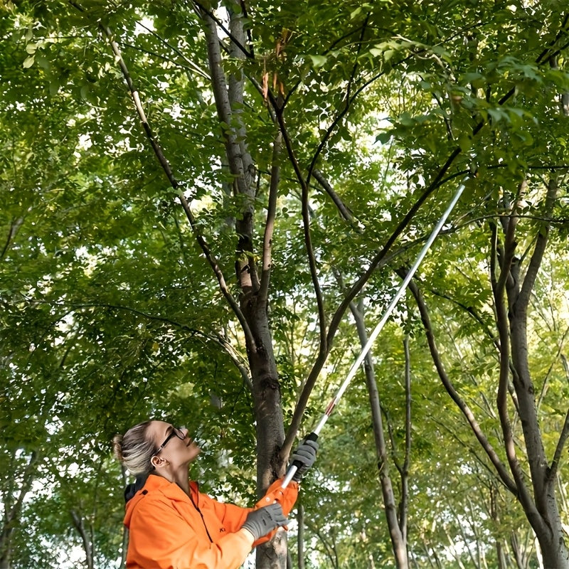 Tenazas de Acero Inoxidable con Mango Ergonómico Largo y Cuchillas Giratorias - Tijeras de Jardinería Cómodas, Ideales para Recolección de Frutas y Podado de Ramas - Herramienta Manual Duradera para Jardineros Caseros y Profesionales, Estilo Clásico de C