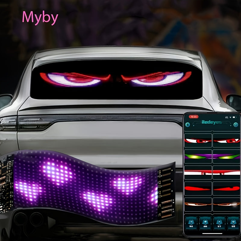 Pantalla de Exhibición Enrollable LED Flexible con Control Remoto - Doble, Cambio de Colores, Controlada por Aplicación para Uso Interior/Exterior - Ideal para Publicidad, Eventos y Fiestas - Alimentado por USB, Ahorro de Energía, Luces LED Multicolor, D
