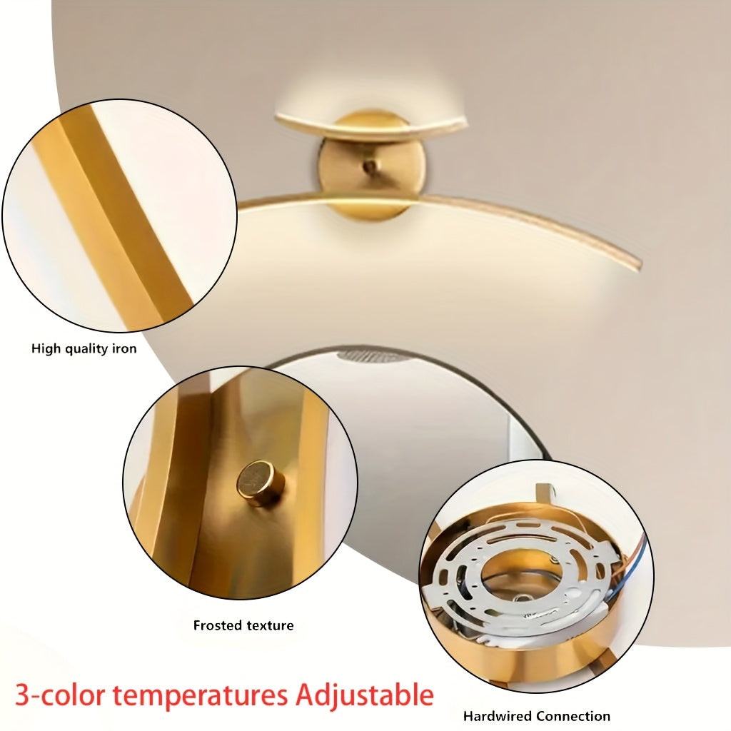 Lámpara de pared moderna y ajustable con pantalla de acrílico - Temperatura de color ajustable, 3 temperaturas de color ajustables, ideal para espejo de tocador de baño y decoración de pared de dormitorio, cableado duro, 110V-240V, lámpara de pared de ba