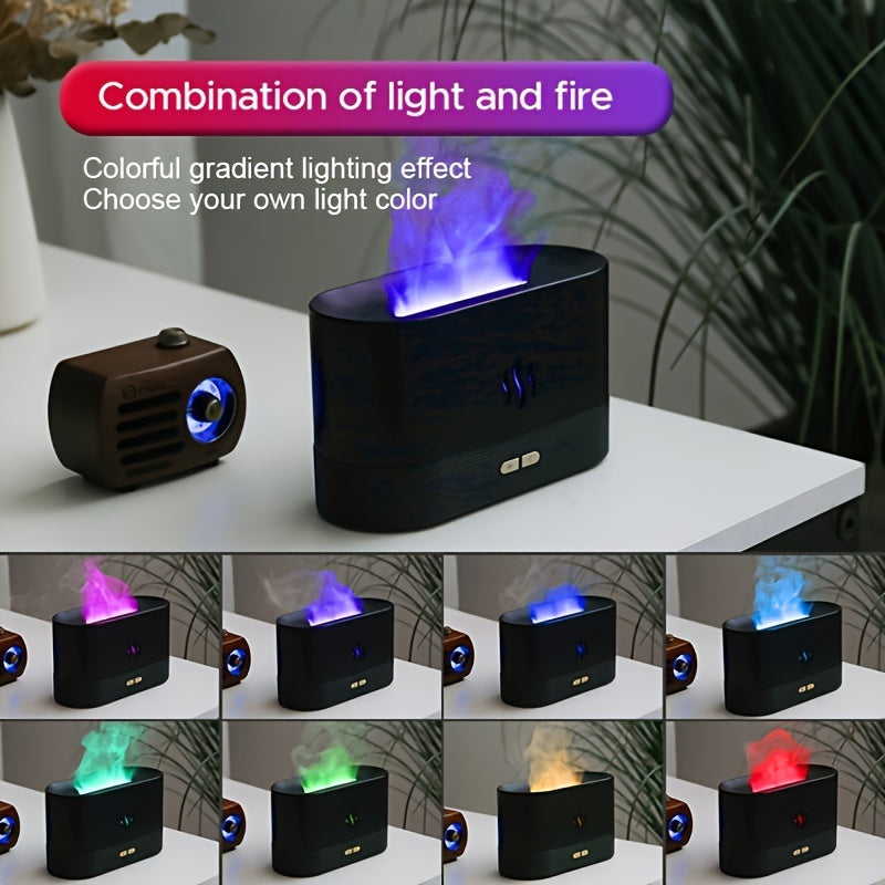 Humidificador Portátil De Niebla Fresca Con Cambio De Color LED Para Habitación, Purificador De Aire H2O, Fuego De Llama, Suministros Escolares, Regreso A Clases, Residencia Universitaria