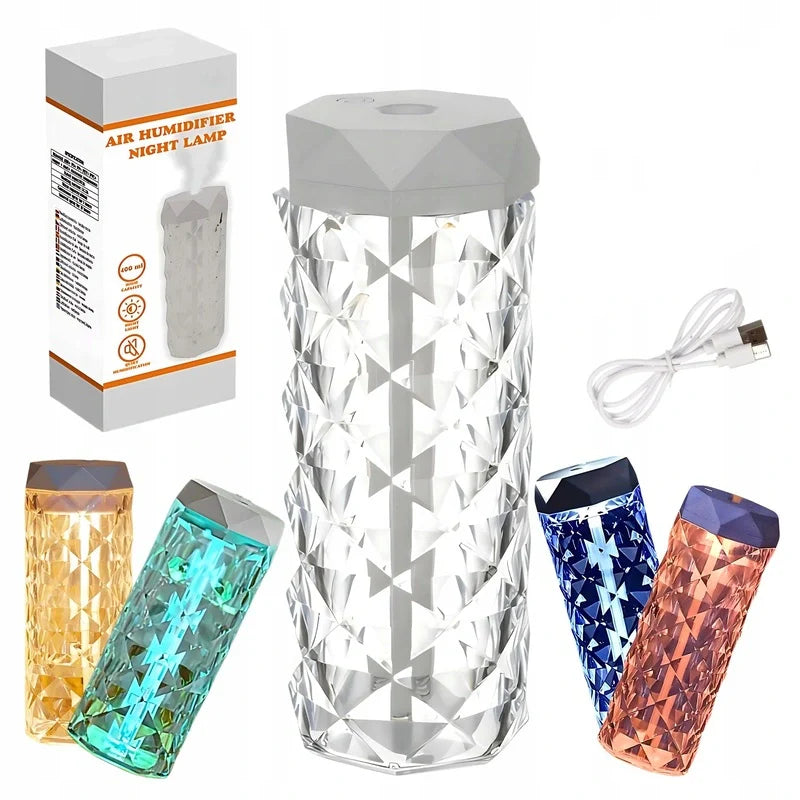 Humidificador de lámpara de cristal con luz nocturna Humidificador de niebla fría para el dormitorio del hogar