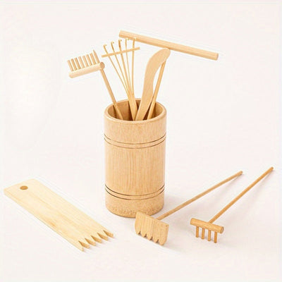 6 piezas de Mini Zen Rakes de arena de bambú, juego de jardín de rocas de escritorio, herramientas de arena japonesas para la relajación y la mindfulness, perfectas para el hogar y el decorado de la oficina.