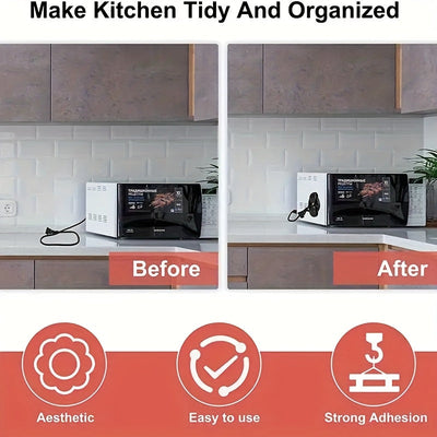 Organizador de cables de plástico mejorado 2025 para electrodomésticos de cocina - Soporte duradero para el manejo de cables, embalaje para freidoras de aire, mezcladores, cafeteras, electrodomésticos de cocina, manejo de cables de electrodomésticos | Or