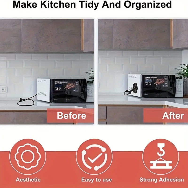 Organizador de cables de plástico mejorado 2025 para electrodomésticos de cocina - Soporte duradero para el manejo de cables, embalaje para freidoras de aire, mezcladores, cafeteras, electrodomésticos de cocina, manejo de cables de electrodomésticos | Or