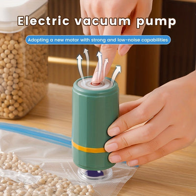 Mini sellador de vacío portátil - Carga USB recargable, carga rápida, doble uso para almacenamiento seco y húmedo, ideal para la conservación de alimentos, hogar, viajes y uso al aire libre, esenciales de viaje | Máquina de sellado compacta | Construcció