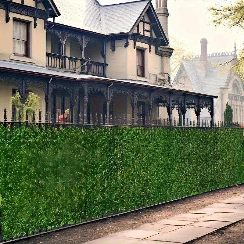 4 piezas de 400 cm x 50 cm de panel de pantalla de valla de verde de hiedra - Pantalla de privacidad exterior resistente a la radiación UV, adecuada para patio, balcón, jardín, decoración de interior/exterior de vegetación, diseño de plantas de alta gama