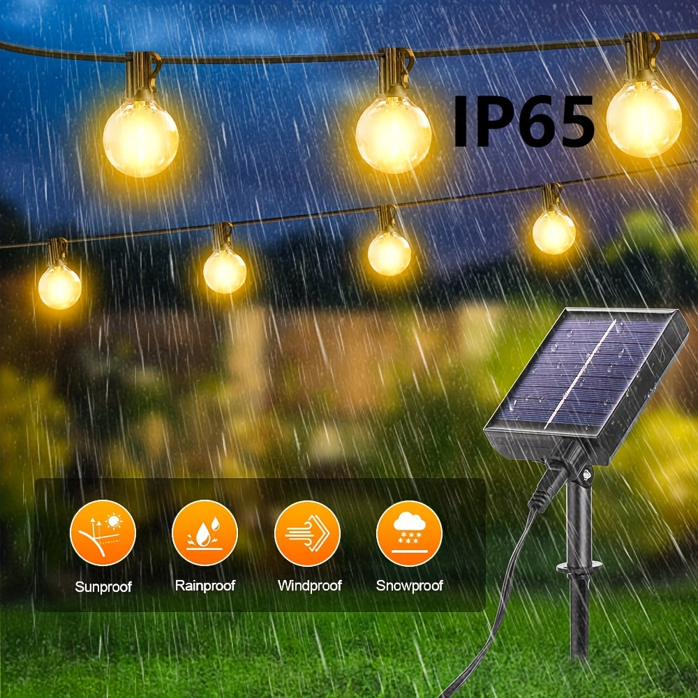 Luzes de cordão de bola de bolha solar 30 luzes + 2 (reservados) Controle remoto infravermelho, decoração de jardim à prova d'água para uso ao ar livre, controle de luz, economia de energia, adequadas para vários cenários, criação de atmosfera romântica