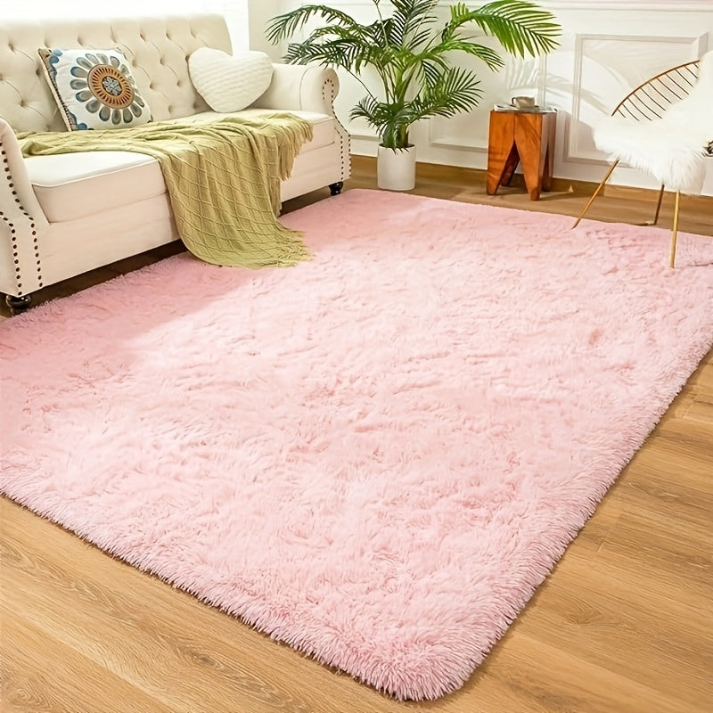 1 pieza de Alfombra Larga Rosa de Peluche, Suave y Cómoda en Color Beige Claro, Esponja Elástica Insonorizante para el Suelo con Sensación de Pies, Decoración Interior que No Se Caiga, Fuerte y Duradera Fácil de Cuidar, Adecuada para Dormitorio, Alcoba,