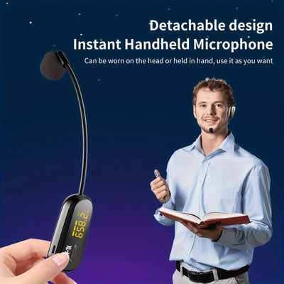 JYX Brand, U-210, Auriculares inalámbricos dobles con micrófono, se pueden usar al mismo tiempo por 2 personas, micrófono para auriculares, carga USB, enchufa y juega, actuación en escena, actuación, karaoke, altavoz, amplificador, altavoz con micrófono,