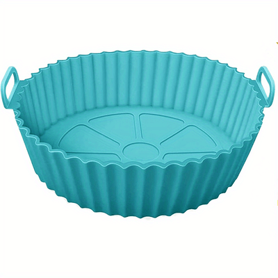 1 forro de silicona para freidora de aire para restaurante, 20,32 cm, freidora de aire reutilizable, olla de silicona, freidora de aire redonda, cesta de silicona para 3 a 7 QT para hornear, horno, microondas, accesorios para restaurante