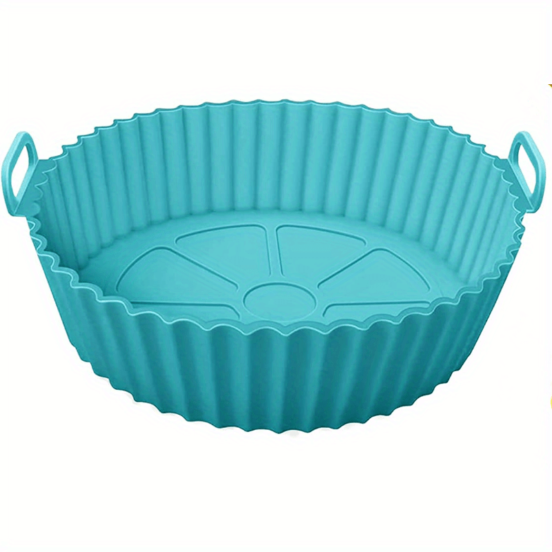 1 forro de silicona para freidora de aire para restaurante, 20,32 cm, freidora de aire reutilizable, olla de silicona, freidora de aire redonda, cesta de silicona para 3 a 7 QT para hornear, horno, microondas, accesorios para restaurante