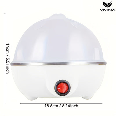 Cocedor automático de huevos de 1 pieza con función de apagado automático, hervidor de huevos multifuncional, acero inoxidable apto para alimentos, enchufe estadounidense de 110V-10V, material PP, sin necesidad de pilas, utensilio esencial en la cocina p