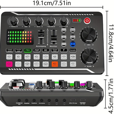 Kit de equipo para podcast, micrófono condensador BM800 con transmisión por cable (sin función inalámbrica), trípode y mezclador de sonido profesional F998 para grabación de voces, locución, transmisiones en vivo, podcast y juegos en el estudio