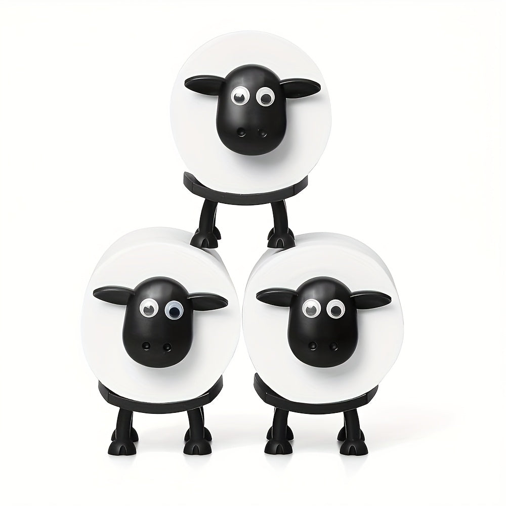 Soporte de papel higiénico en forma de animal adorable, sobre el tanque, autosoportado, de plástico, con soporte de toalla de papel para decoración de baño