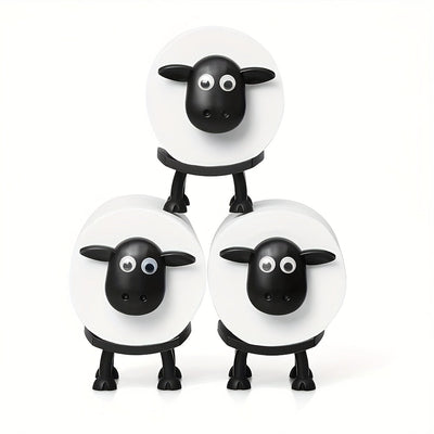 Soporte de papel higiénico en forma de animal adorable, sobre el tanque, autosoportado, de plástico, con soporte de toalla de papel para decoración de baño