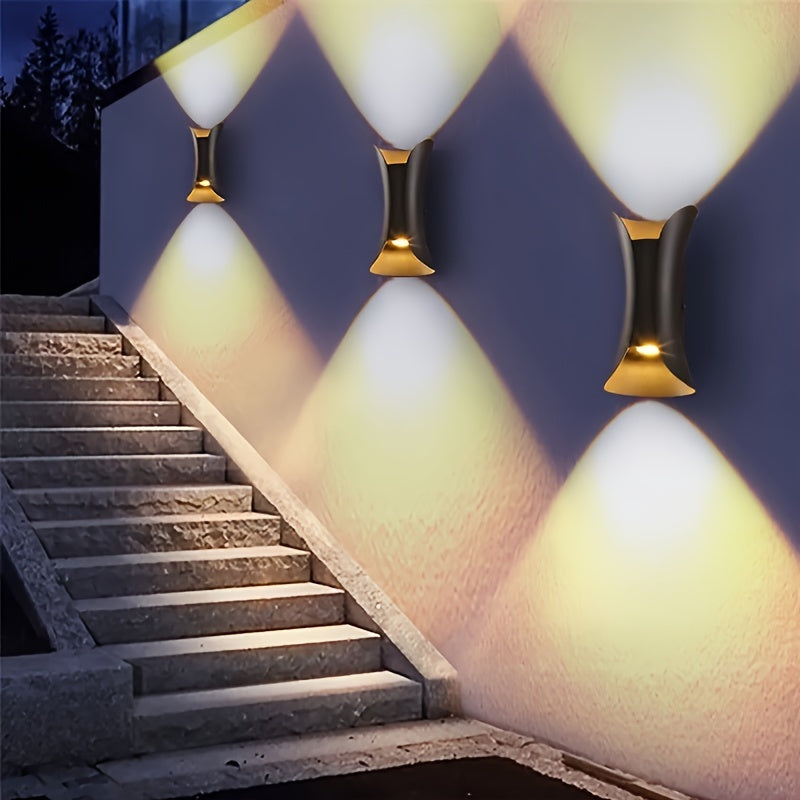 1 pieza de luz de pared, luz de pared LED exterior con ranuras ascendentes y descendentes, luz de pared creativa y minimalista para sala de estar, dormitorio, pasillo, cama, jardín, paredes, patio, cabecera, sala de estar.