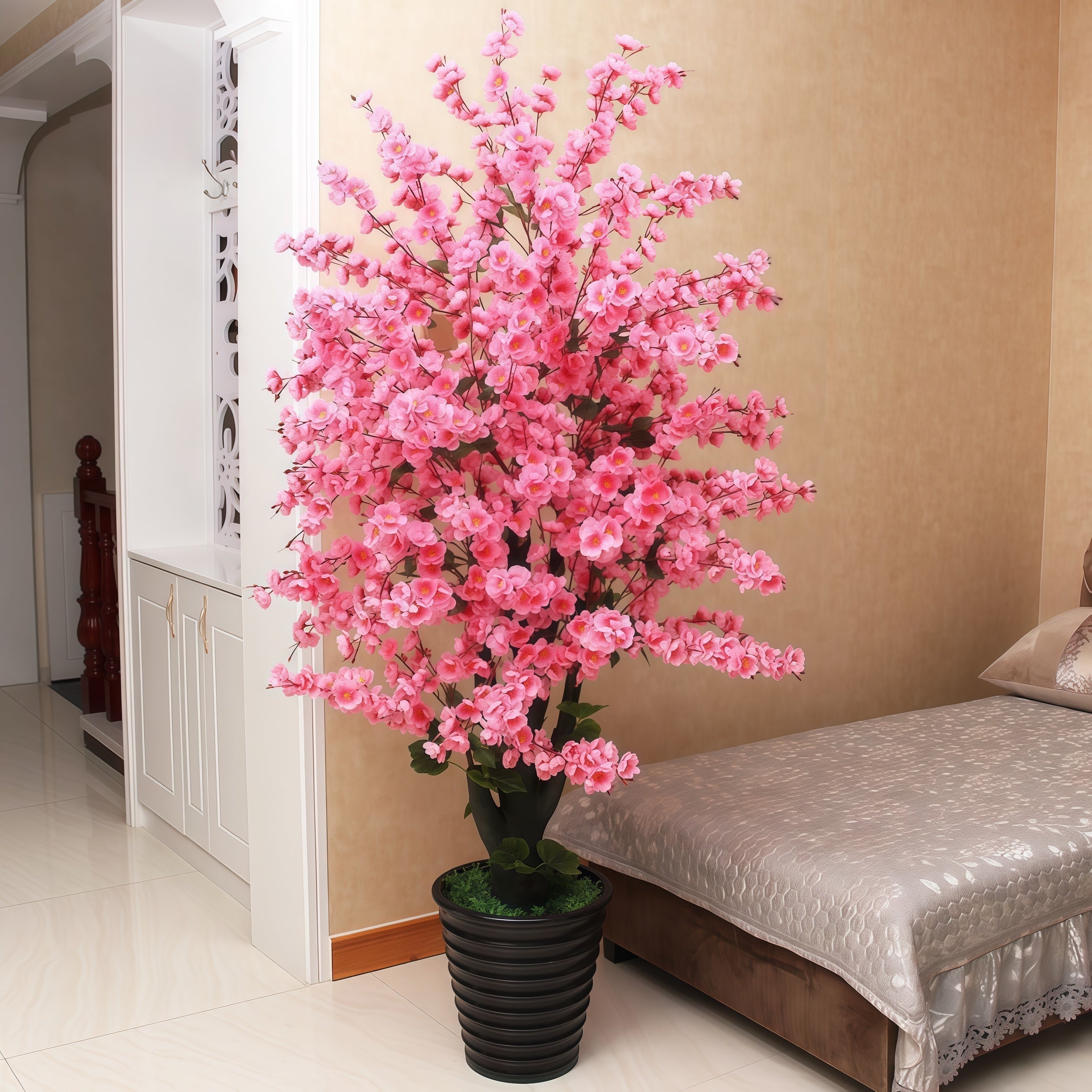 Grandes Flores Artificiales para Exteriores - 20 Manojos. Plantas Decorativas de Árbol Falso Grandes, Flexibles y Combinables Libremente para Arreglos Florales DIY Simulados, Adecuadas para Decoración del Hogar, Oficina, Boda, Restaurante, Jardín, Fotogr