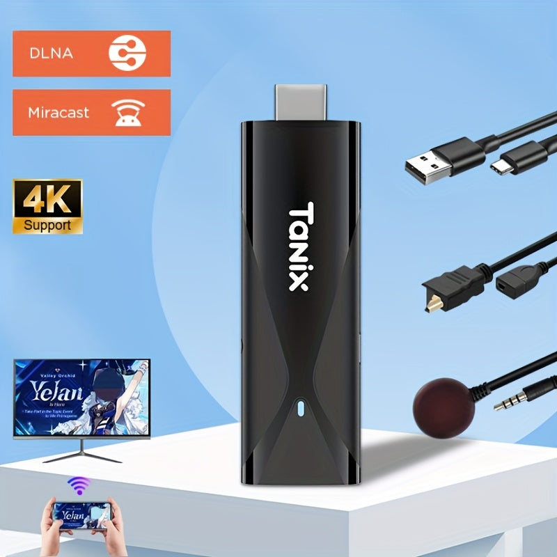 Nuevo Upgrade Original Tanix TX8 Mini TV Stick Smart Set Top Box Android 10 WIFI Wireless 5.0 Procesador Quad Core ALLWINNER H313 Soporte 4K Full HD DLAN Miracast Reproductor de Medios para Internet, Ideal para Ver Partidos en Casa y Juegos en Tiempo Rea