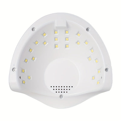 Secador de Uñas LED 48W para Gel - 24 Luces con Sensor Automático, 3 Ajustes de Temporizador y Pantalla LCD, Alimentación USB, Lámpara Profesional Blanca para Manos y Pies, Equipo de Pedicura