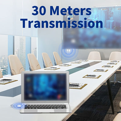 Transmisor y Receptor sin varillas 30m 4K Decodificador Salida 1080P 60Hz, Kit Extensor de Video y Audio 5G Plug & Play con 8 TX a 1 RX para TV, Cámara, PC, Monitor, Proyector, PS5/4 - Cable Adaptador Dongle para Laptop y Desktop