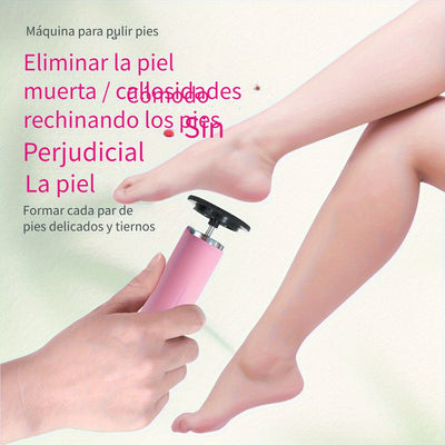 Exfoliador Eléctrico de Pies Compacto con USB - Eliminador de Cutículas Beige Suave para Uso en Casa y Salones de Belleza