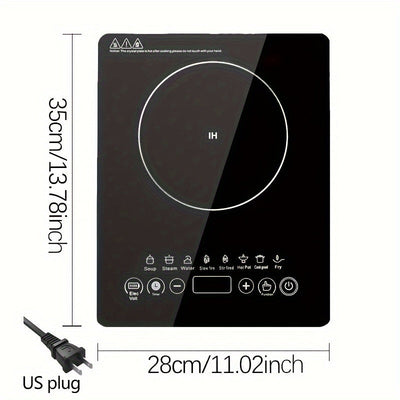 Encimera de Inducción Portátil con Panel Táctil de Cristal , Quemadores Eléctricos para Cocinar, Estufa Portátil, Placas Calientes para Cocina, Encendedor Único