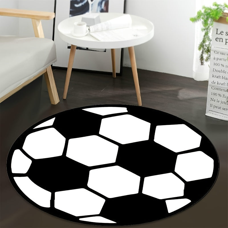 1pieza Alfombra de Fútbol Suave y Cómoda. Alfombra de Área Lavable. Adecuada para Accesorios de Habitación, Decoración de Salón, Balcones, Decoración para el Hogar, Decoración de Hoteles, Decoración de Oficina y Decoración de Fiestas.