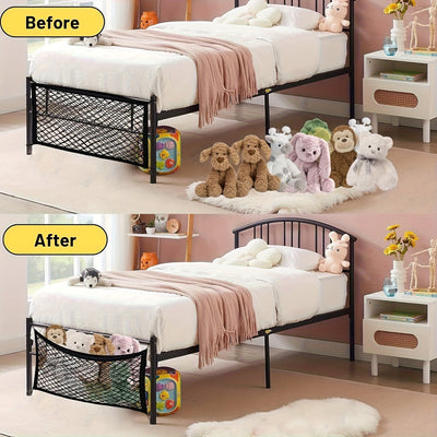 2 Piezas de Red Organizadora para Juguetes de Peluche, Diseño Elástico Montado en Pared con Ajuste, Decoración Hogareña y Almacenamiento de Malla para Muñecas junto a la Cama o Cabecera