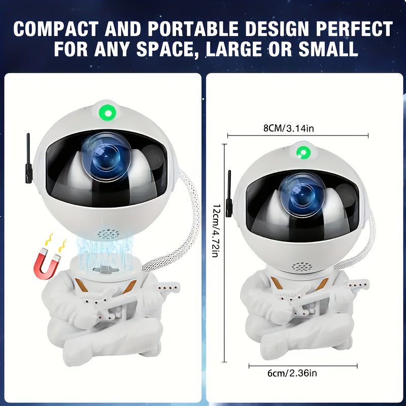 Proyector de Luz Nocturna [Brillo Sereno] Innosinpo Astronauta para Galaxia y Estrellas - 16 Colores Vibrantes, LED Alimentado por USB, Control Remoto, Ideal para Cumpleaños, Día de San Valentín, Regalos de Navidad - Blanco, Material de PC
