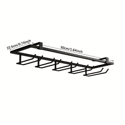 1 pieza de soporte para botellas colgante dorado y blanco en metal, organizador sin taladros para vinos, diseño ahorrador de espacio, ideal para cocinas modernas