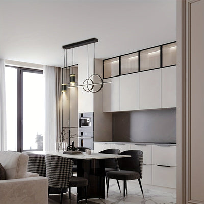 1 lámpara colgante LED negra con diseño de cielo estrellado tricolor regulable - superficie metálica pulida, ajuste vertical, adecuada para comedor, cocina, dormitorio, sala, luminaria multifunción efecto cielo nocturno