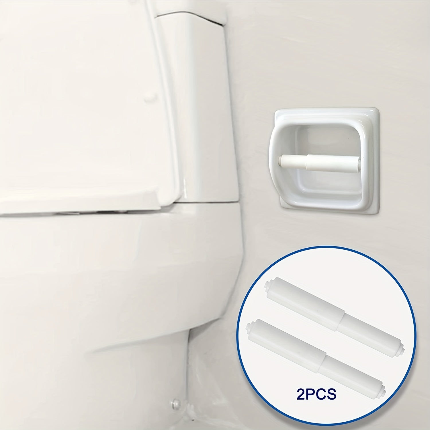 2 Piezas, Rodillo De Soporte De Papel Higiénico, Reemplazo De Varilla De Papel Higiénico Ajustable Blanco Con Resorte, Diseño De Plástico Duradero