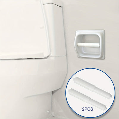 2 Piezas, Rodillo De Soporte De Papel Higiénico, Reemplazo De Varilla De Papel Higiénico Ajustable Blanco Con Resorte, Diseño De Plástico Duradero