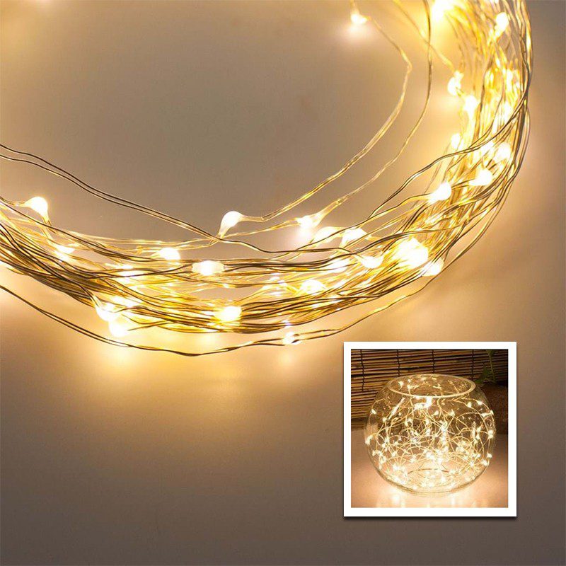 Luces Micro Led Decoración Luz Navidad X 100 Luces Amarilla