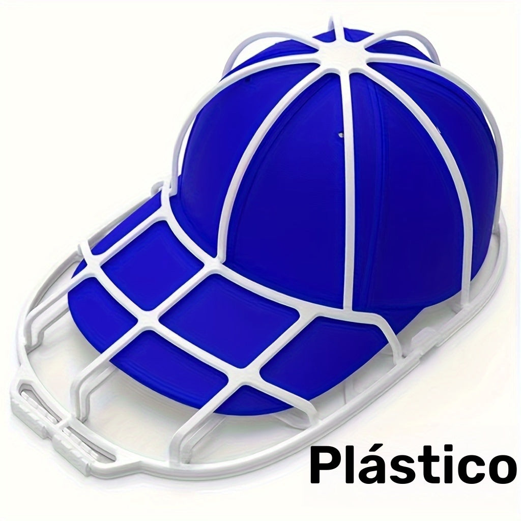 1pc Lavadora De Gorras De Béisbol De Plástico, Marco Plegable De Color Negro/blanco Para Lavadora, Limpiador De Gorras De Béisbol, Jaula De Lavado De Alta Calidad Y Desmontable Para Mantener La Forma