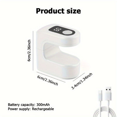 1pc Lámpara LED Portátil para Uñas con Temporizador Digital - Secador de Gel USB, Luz Rápida para Manicura/Pedicura en Casa y Salón, Pantalla LCD, Diseño Rectangular Elegante, Batería Recargable, Sin Adaptador Necesario, Construcción Plástica