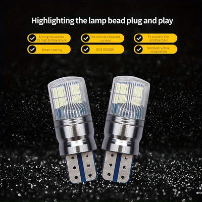 2pcs Luces LED de Coche de Doble Color T10 W5W T15 W16W, Súper Brillantes 3030 8SMD, Libre de Errores Canbus, Disipador de Calor de Aluminio, 12V-28V, Sin Polaridad, Instalación Plug & Play