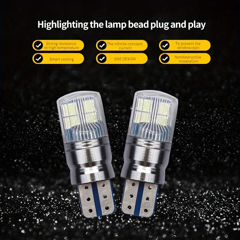 2pcs Luces LED de Coche de Doble Color T10 W5W T15 W16W, Súper Brillantes 3030 8SMD, Libre de Errores Canbus, Disipador de Calor de Aluminio, 12V-28V, Sin Polaridad, Instalación Plug & Play