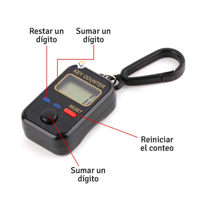 Contador De Personas 6 Dígitos Electrónico Clicker Llavero 215007