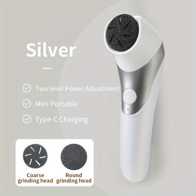 1 pieza de limpiador de pies eléctrico - Recargable por USB, cabeza de molienda reemplazable, batería de 700 mAh, tensión baja ≤36 V, sin alcohol, fácil de usar para el cuidado de pies gruesos y secos de color beige claro, limpiador de pies para eliminar