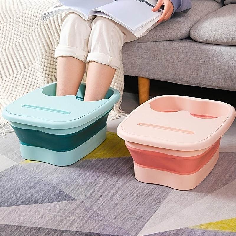 Baño de pies plegable - Sumergir los pies portátil sin electricidad con correas ajustables, material duradero PP y agujeros de ventilación para spa en casa, relajación, pedicura - Colores pastel (rosa, azul, verde, púrpura), sumergir los pies, sumergir l