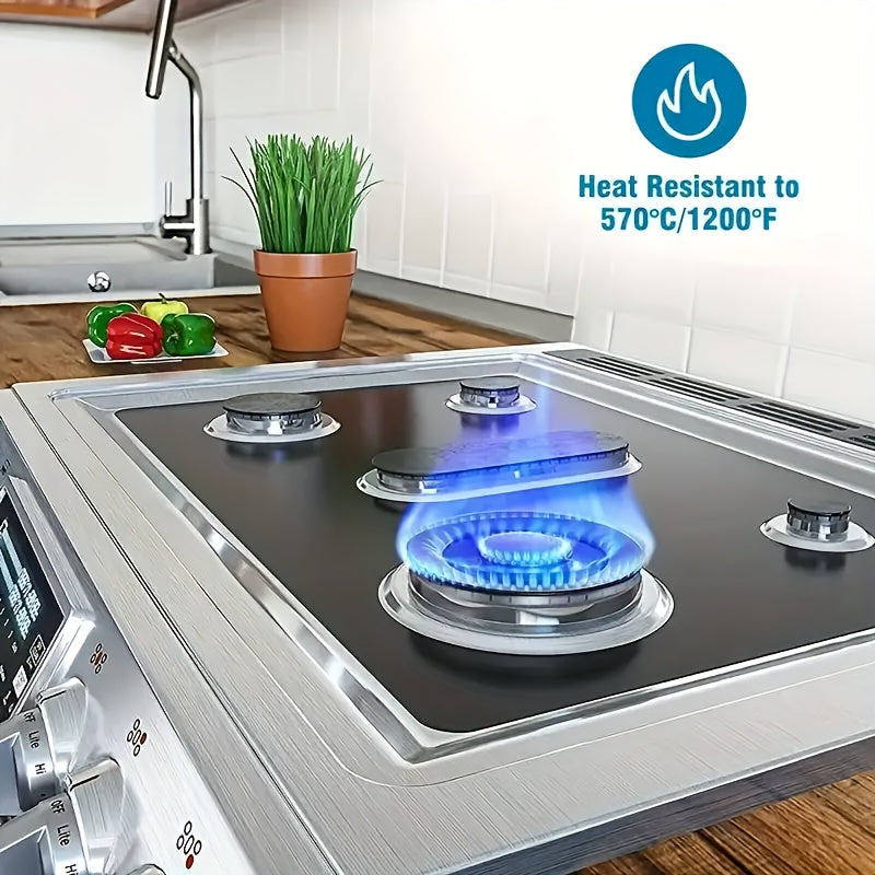 Junta de Estufa de Gas de 5 Agujeros Fácil de Limpiar - PTFE, Cubierta Protectora Reutilizable y Lavable para Cocinar sin Suciedad, Almohadilla de Limpieza, Antiadherente