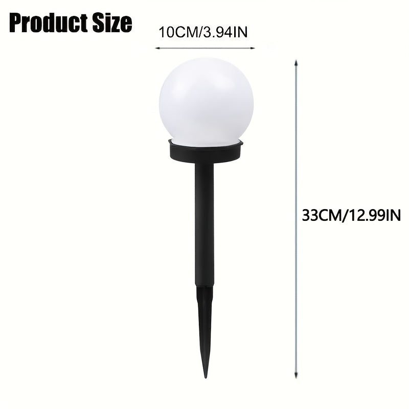 2 piezas de luces solares LED esféricas para jardín, color blanco frío/naranja frío, con estacas y accesorios para fácil instalación, decoración exterior energéticamente eficiente para patios, jardines y caminos