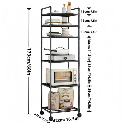 Carrito organizador multiusos con ruedas, resistente metal, ideal para cocina, sala, balcón y baño