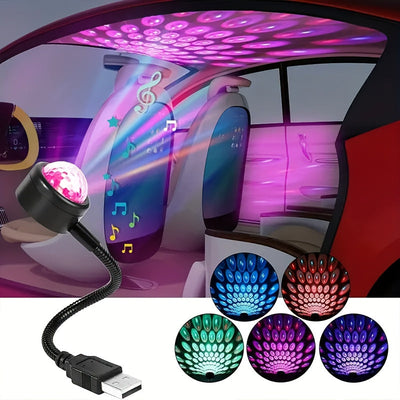 Lámpara LED para Techo de Coche con Alimentación USB - Luz Nocturna Colorida con Música, Perfecta para Navidad, Bodas, Cumpleaños y Más, Ideal para Navidad