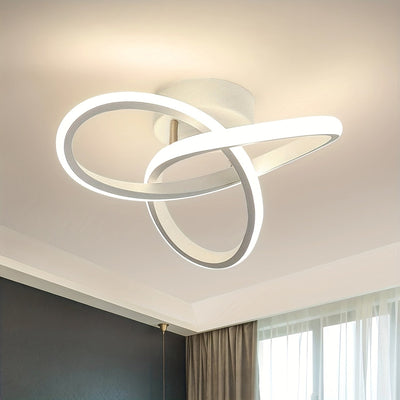 1 pieza de moderno candelabro LED con diseño de anillo de metal, instalación semienterrada, temperatura de color ajustable, luz de techo con cableado duro, adecuada para salas de estar, dormitorios, oficinas, comedores, salas de estudio, pasillos, luz de