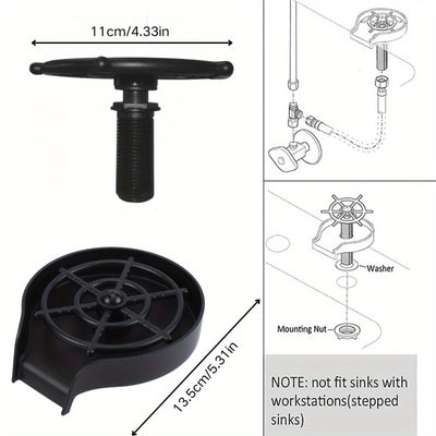 Lavaplatos de cocina fácil de instalar - Diseño de múltiples boquillas y alta presión para limpieza rápida de biberones y utensilios de bar, material ABS duradero