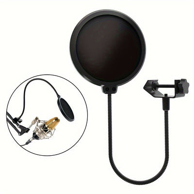 [Viento Doble Capa para Micrófono] Protector de Viento para Micrófono de Doble Capa - Conector XLR para Karaoke, Streaming y Grabación de Podcasts