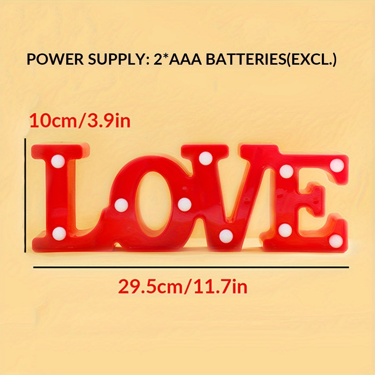 1 pza. Batería de alimentación Love letter shaped night light, luces de letras decorativas de escritorio de interior, día de San Valentín, día de la madre, luz decorativa de Navidad, decoración del hogar, luz de decoración de pared, regalo para los amant