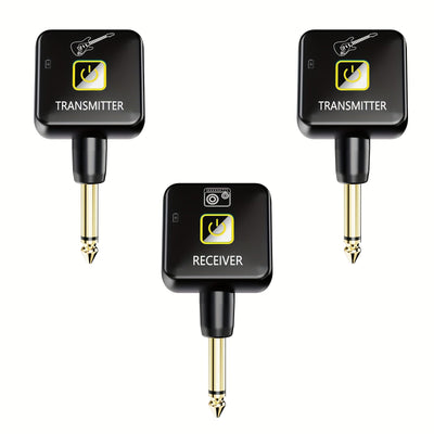 Mini Sistema Inalámbrico de Guitarra de 2.4GHz con Batería Recargable y Transmisor-Receptor de 4 Canales de Señal para Guitarra, Bajo y Otros Instrumentos Eléctricos